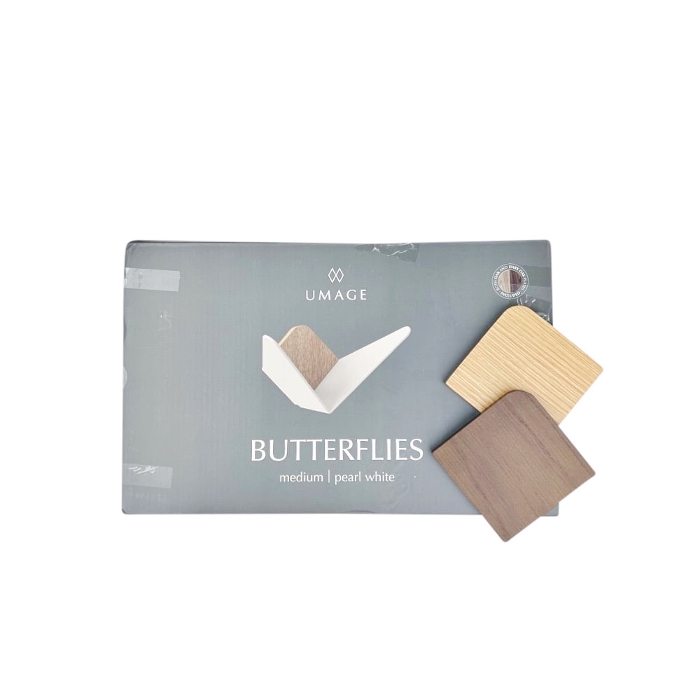 Eichenholz-Wandregal Butterflies Eichenholz Stahl