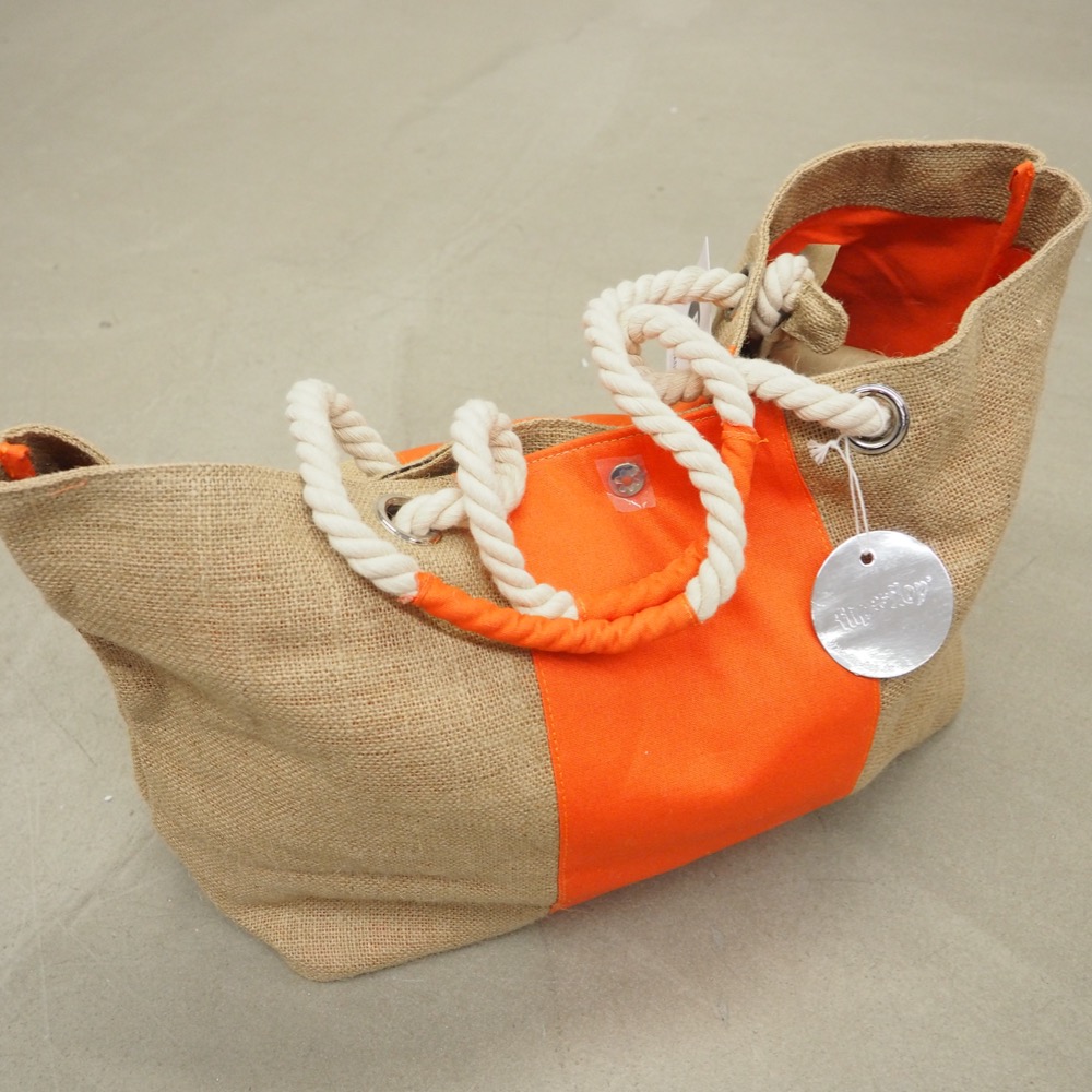 Tragetasche Deck Jute Natur/orange BxH 54,5 x 31cm