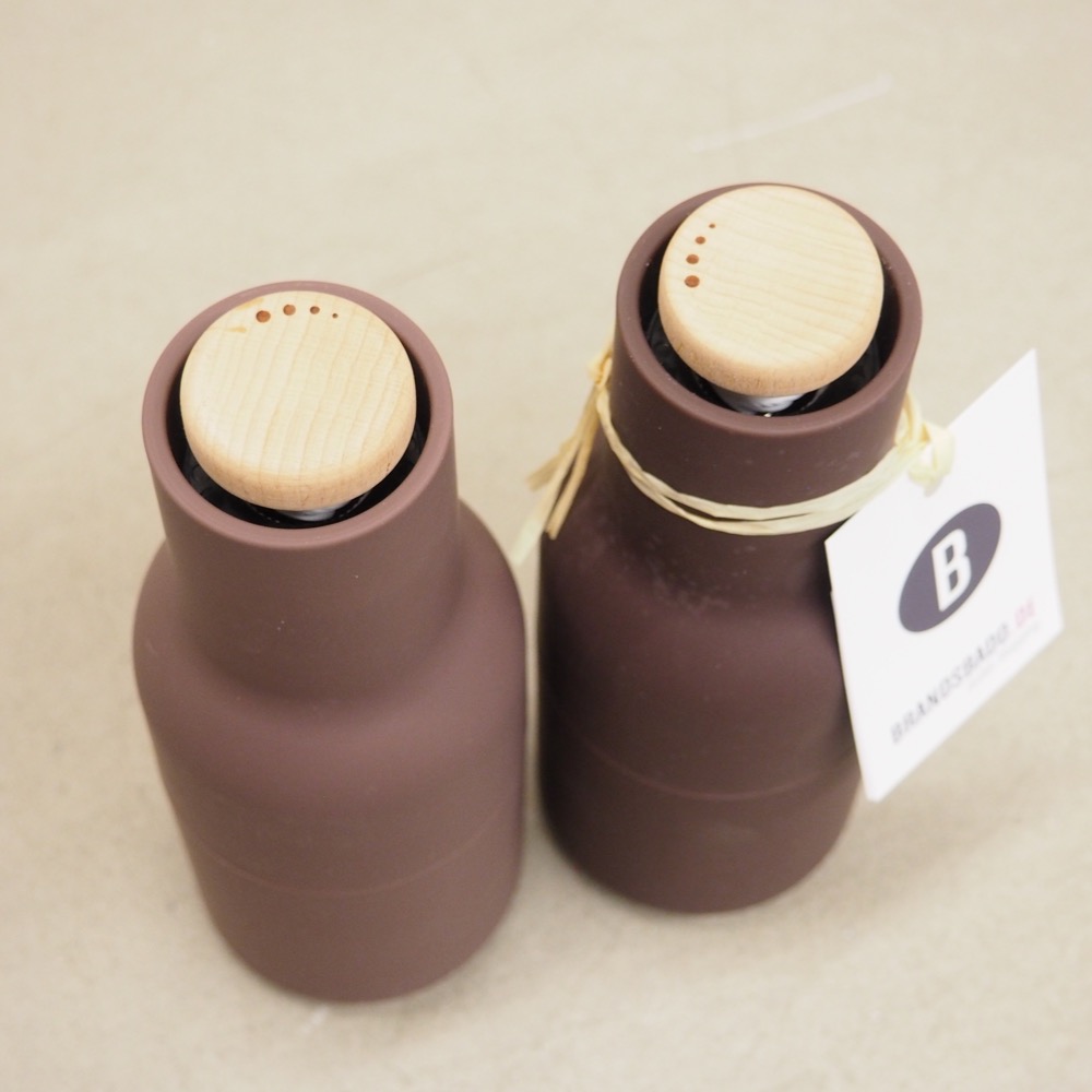 Gewürzmühlen-Set Bottle Grinder 2-tlg. Ø 8 cm H 21 cm Kunststoff Holz