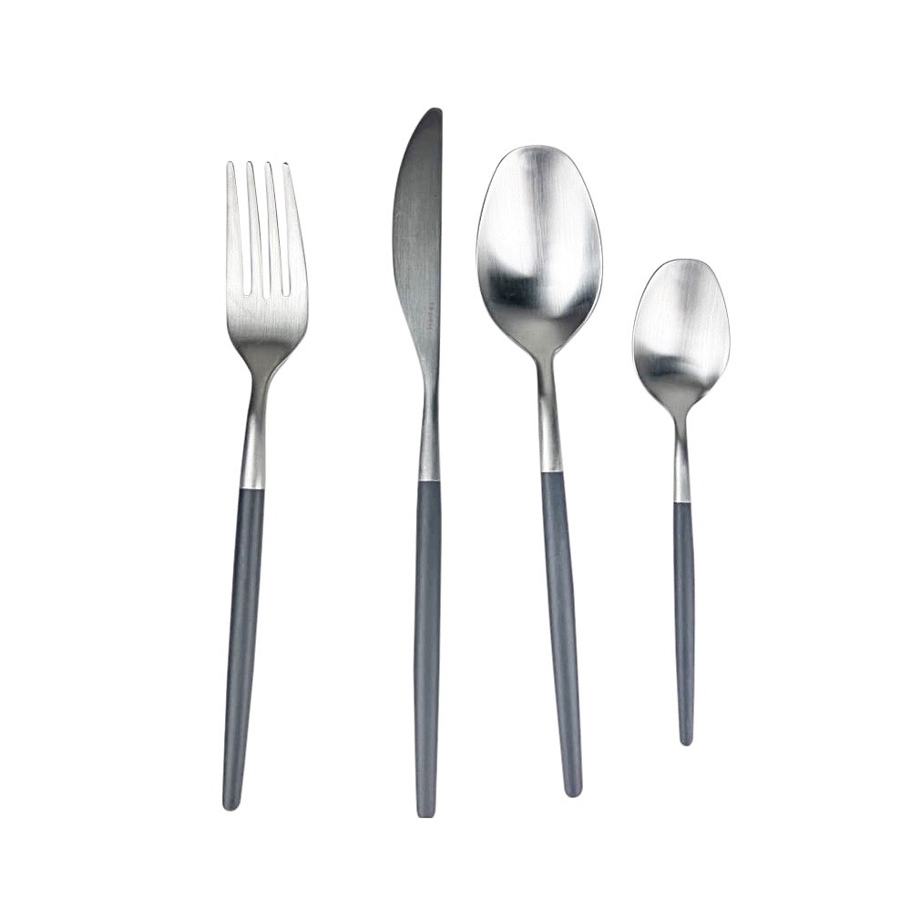 Besteck-Set Maxime Silber graue Griffe 16-teilig