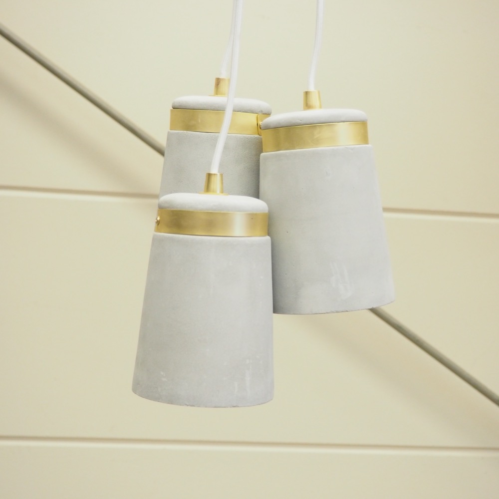 Beton-Pendelleuchte Norell grau gold Scandi-Style Hängelampe Lampe