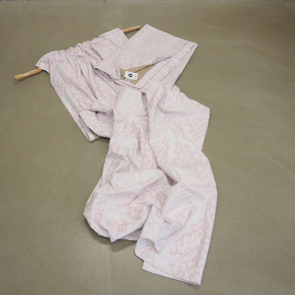 Samt-Vorhänge Simone 2 Stück 250 x 275 cm weiß rosa