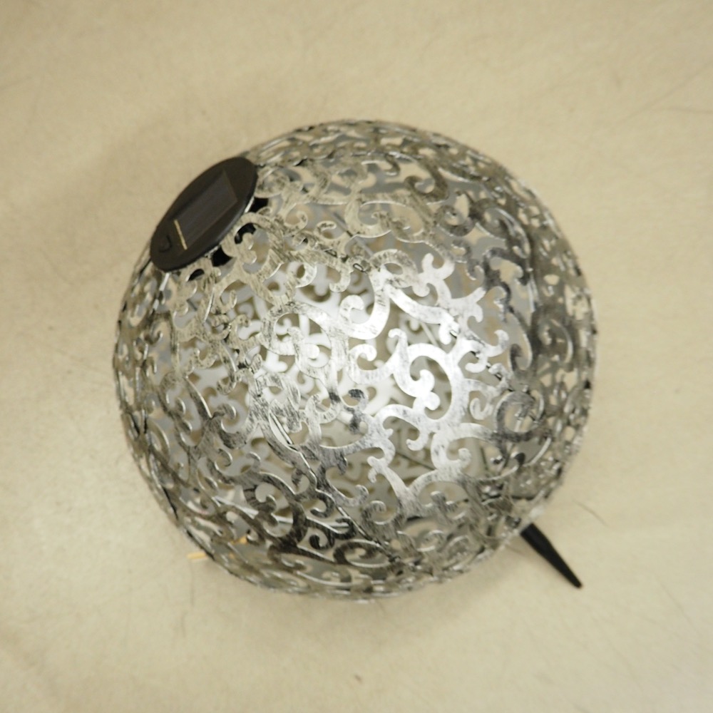 Outdoor-Solar-LED-Spießleuchte Live silber Metall Ø 29 cm H 40 cm