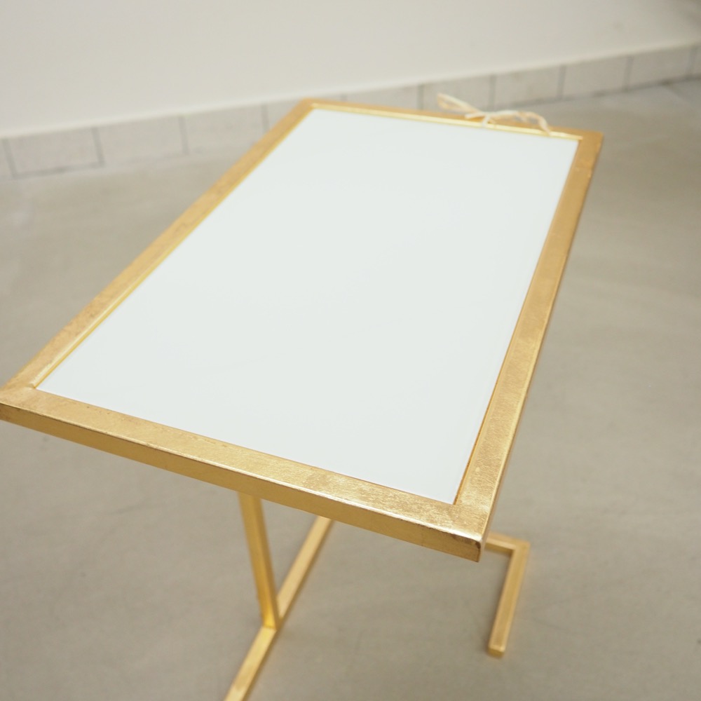 Beistelltisch Emma Goldfarben Glasplatte
