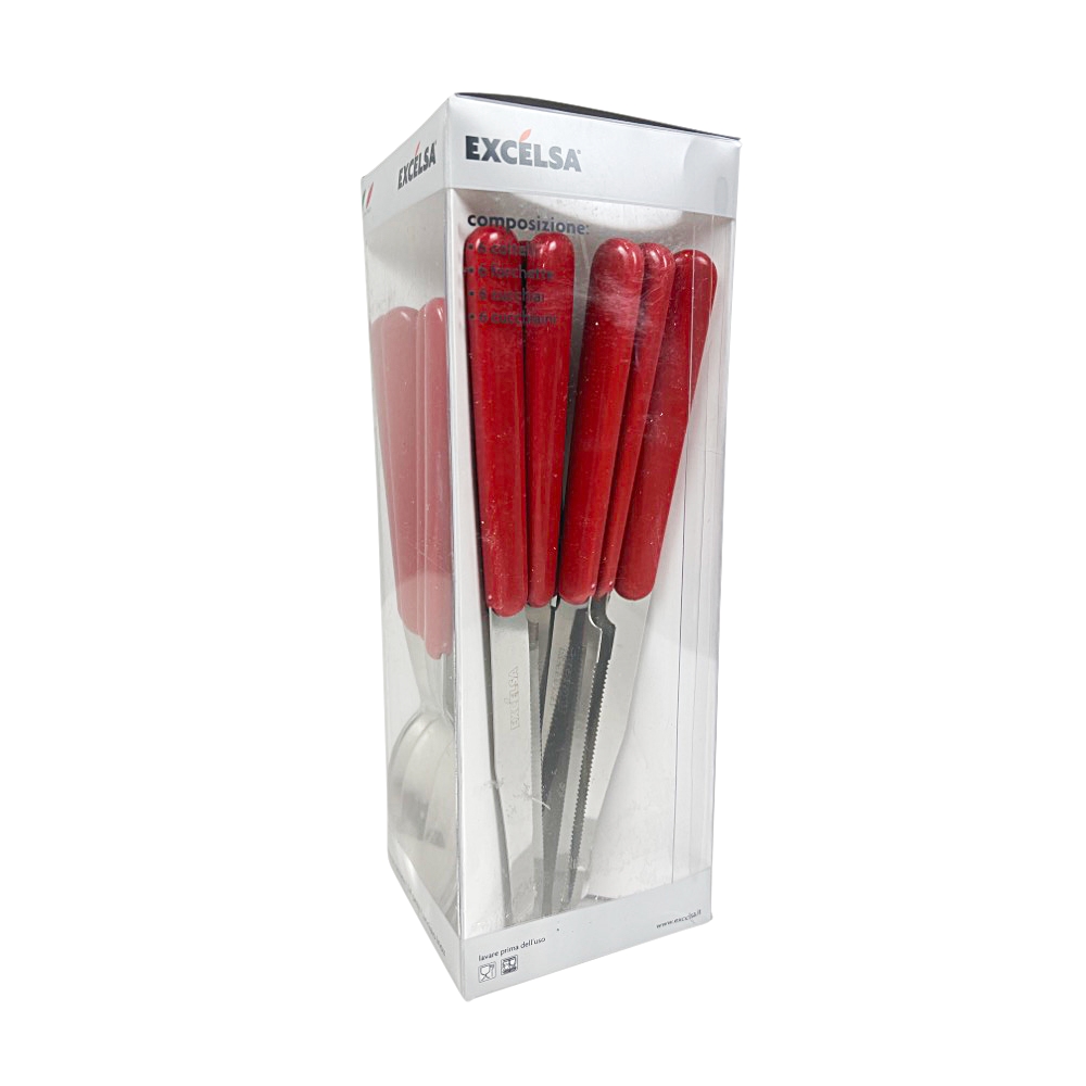 Besteck-Set Fashion. 24-tlg. rot Edelstahl