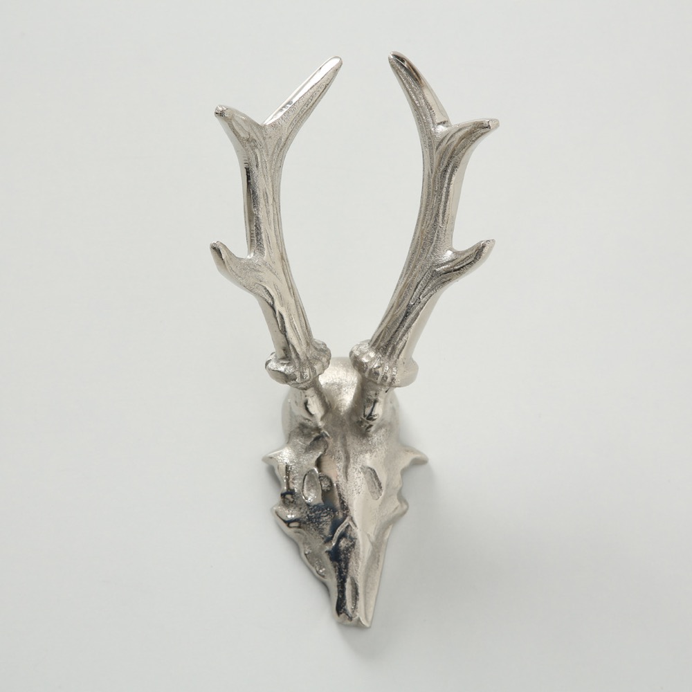 1x Set Wandobjekt Dekoobjekt Geweih B 13 cm Aluminium silber