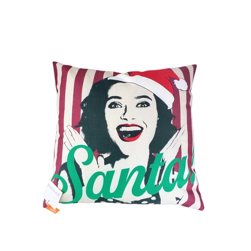 Gestreifte Kissenhülle Santa ca. B 45 x L 45 cm Baumwolle XMAS
