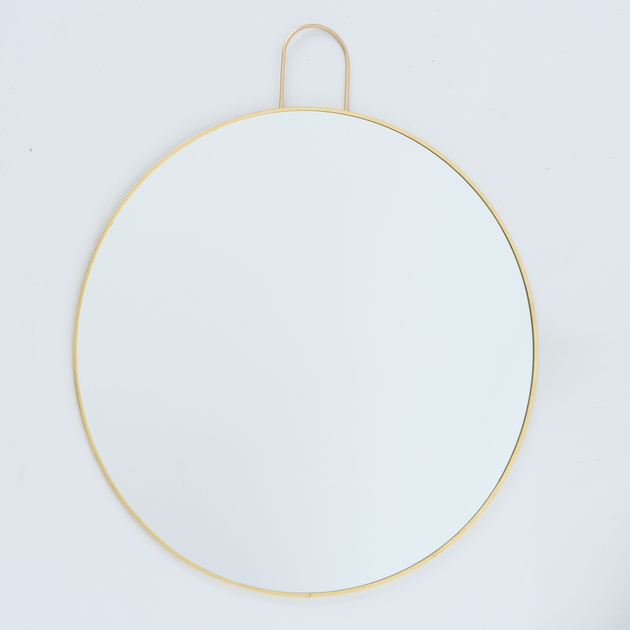 Spiegel Opus Spiegelglas goldfarben rund minimalistisch