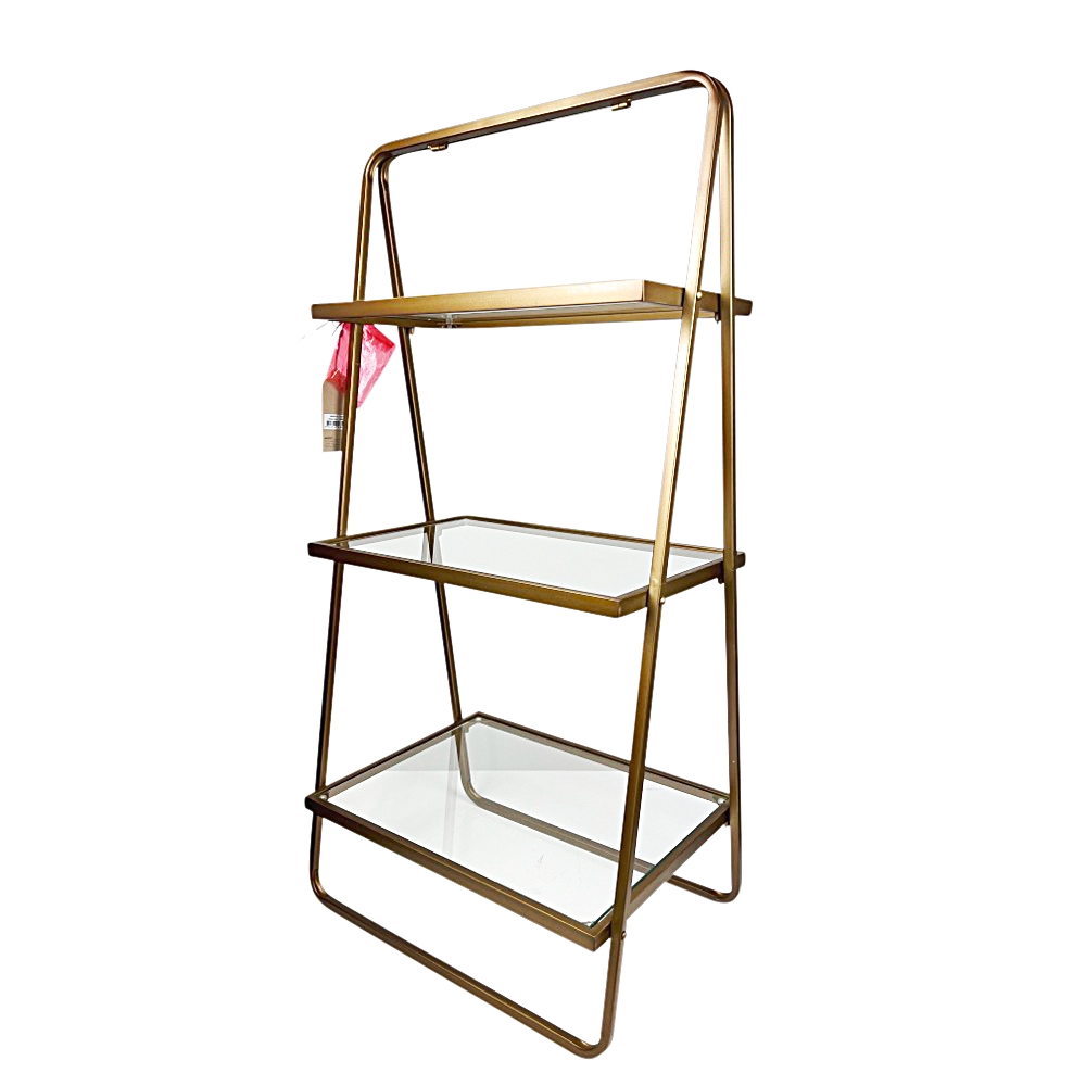 Glas-Leiterregal Goddess Antik-Finish Goldfarben