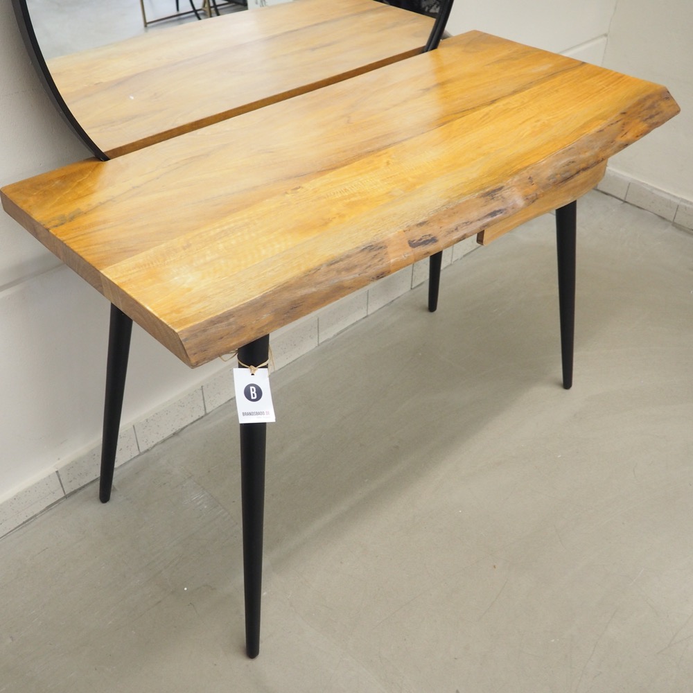 Schminktisch B 120 x T 52 x H 162 cm Mangoholz Spiegel