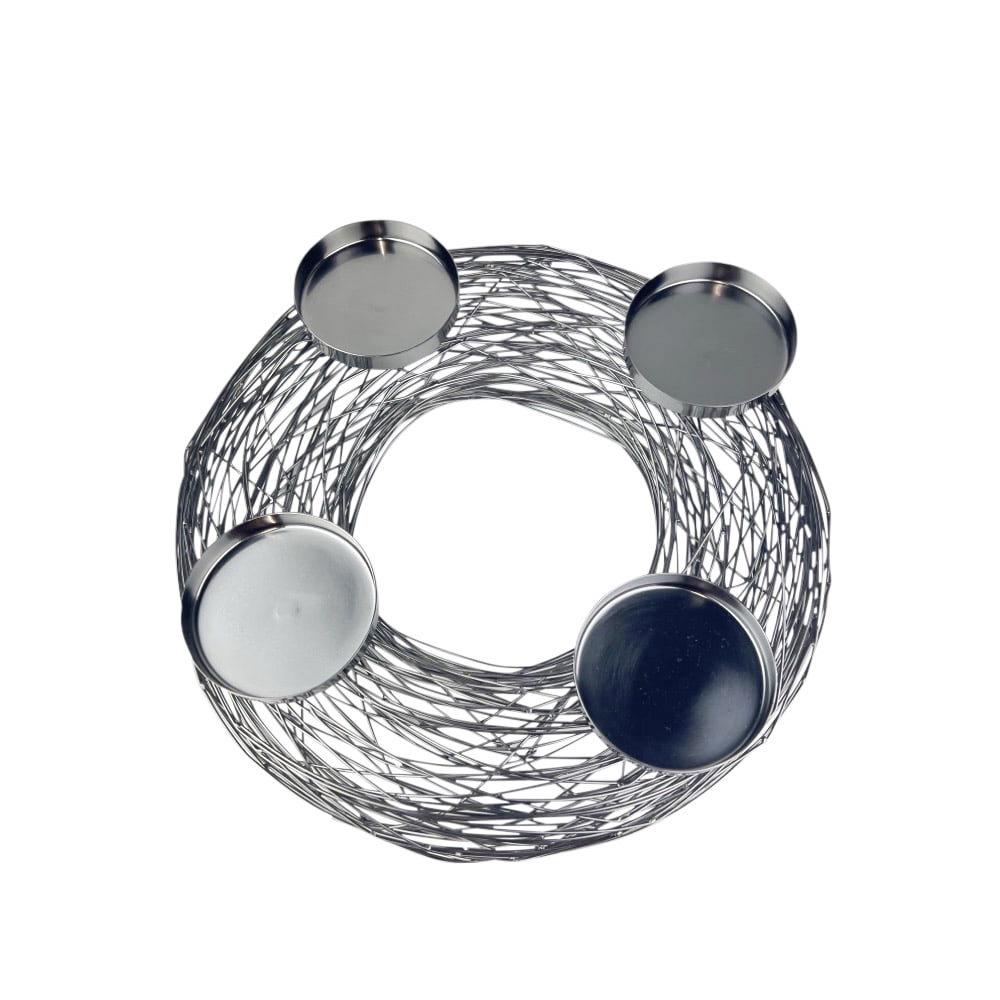 Adventskranz Tangle dunkelgrau Metall