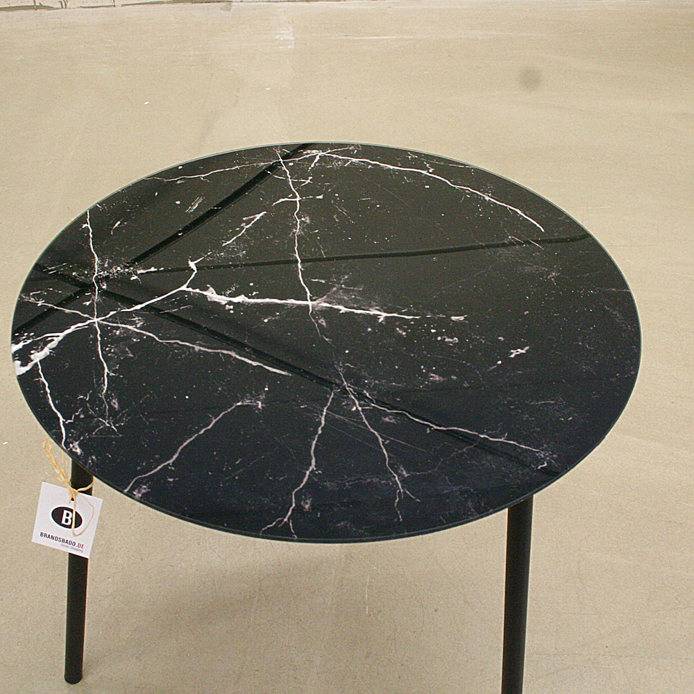 Beistelltisch Marmor schwarz Gingar ca. H50 cm Ø50 cm