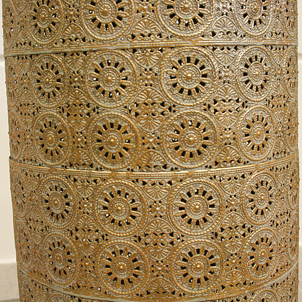Boden-Windlicht Oriental Groß goldfarben ca. H113 cm Ø25cm Deko