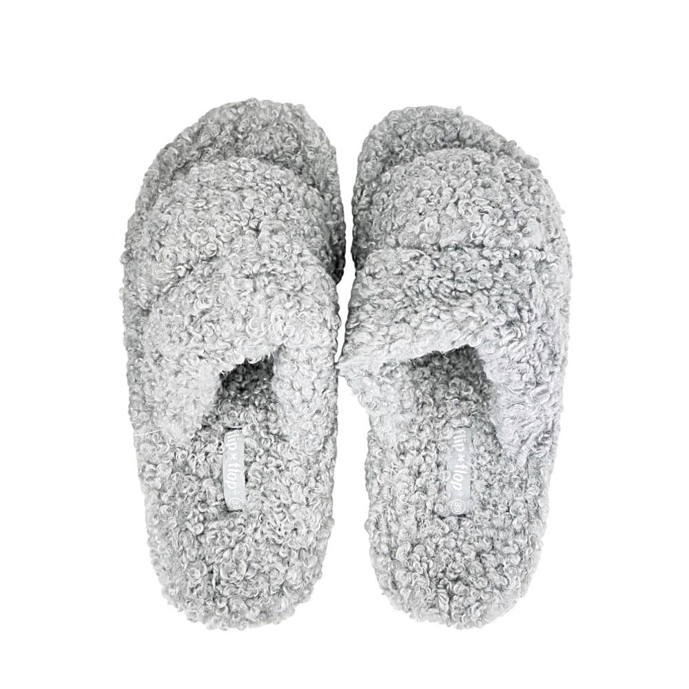 Pantoletten Double Strap Curly 39 Grau warm