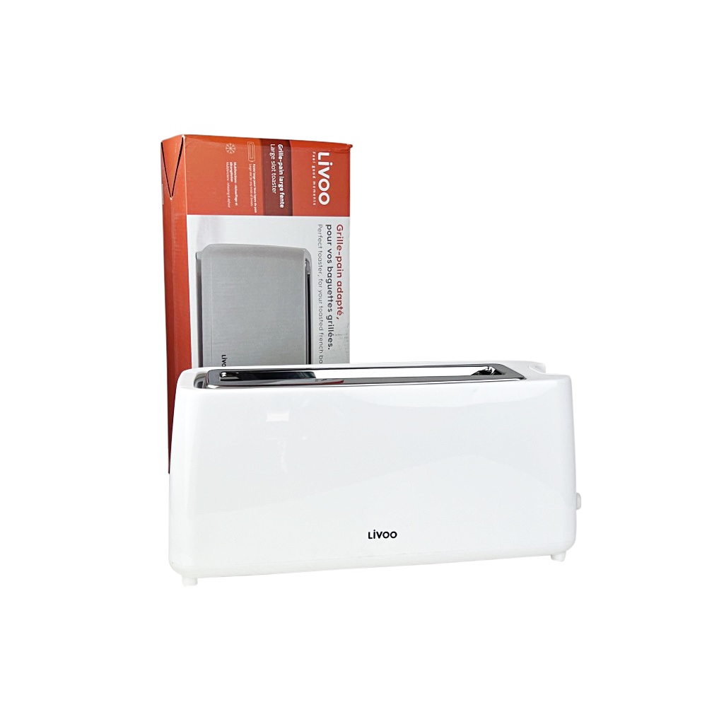 Toaster Breit-Schlitz Weiß 800 W