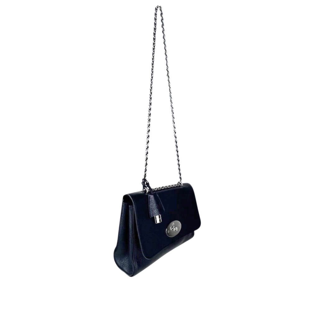 Leder-Umhängetasche Medium Lily Glossy Goat Black