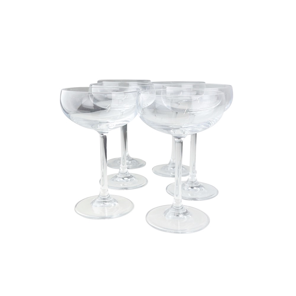 6 Kristall Champagnerschalen Elements Kristallglas