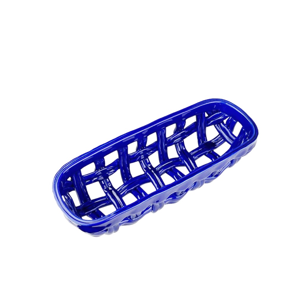 Aufbewahrungskorb Baguette Steingut blau Brotkorb