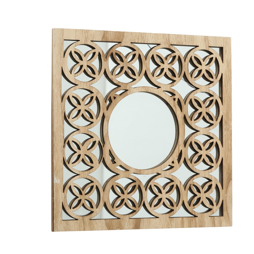 1x Wandobjekt Mahal 3f sort. Quadrat Deko MDF B 30cm Boho natur Ornament