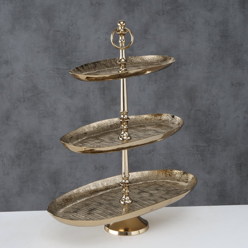 Deko-Etagere Selwyn H 50cm Aluminium Champagner Deko-Objekt