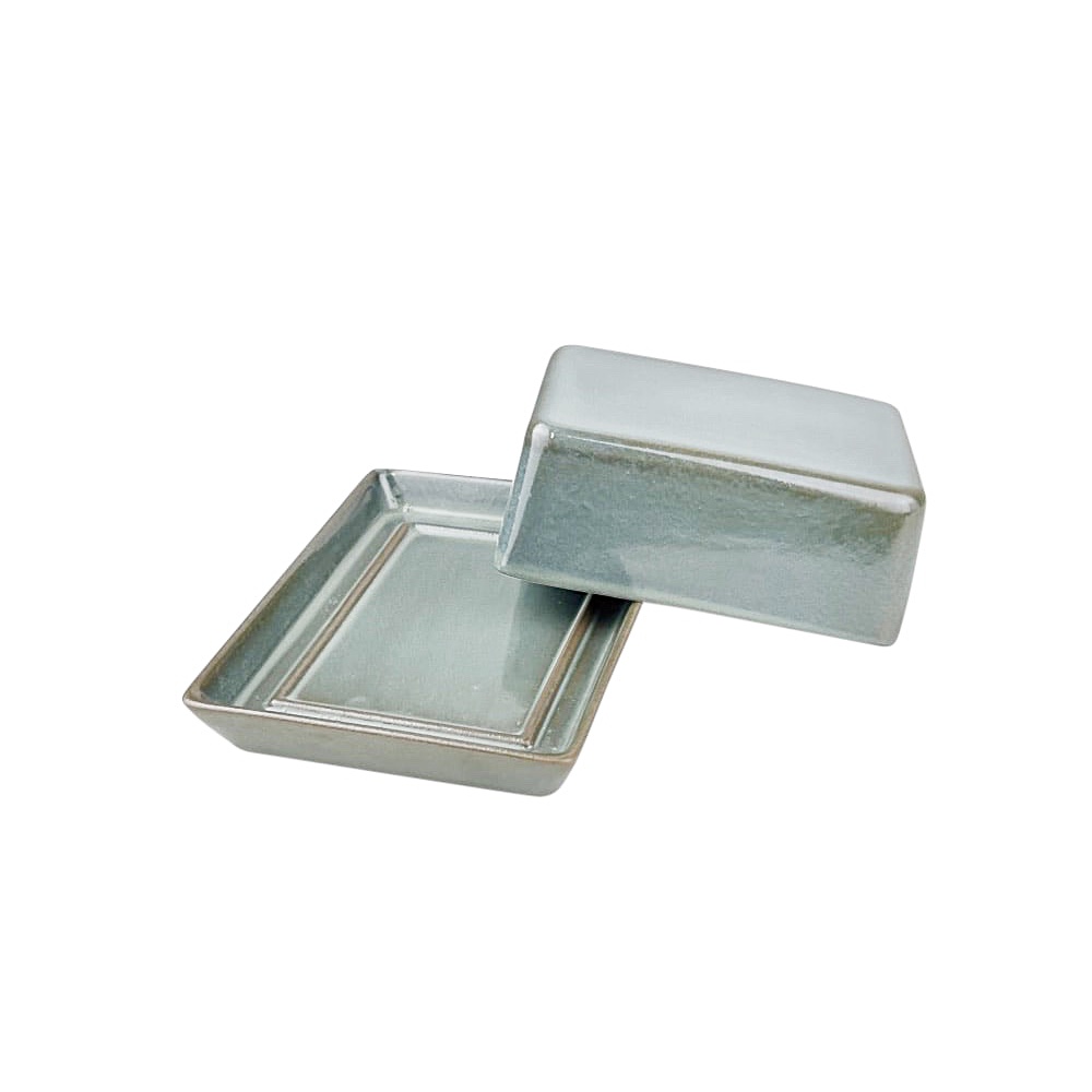 Butterdose Saisons Steingut B 17 cm H 7 cm Grün