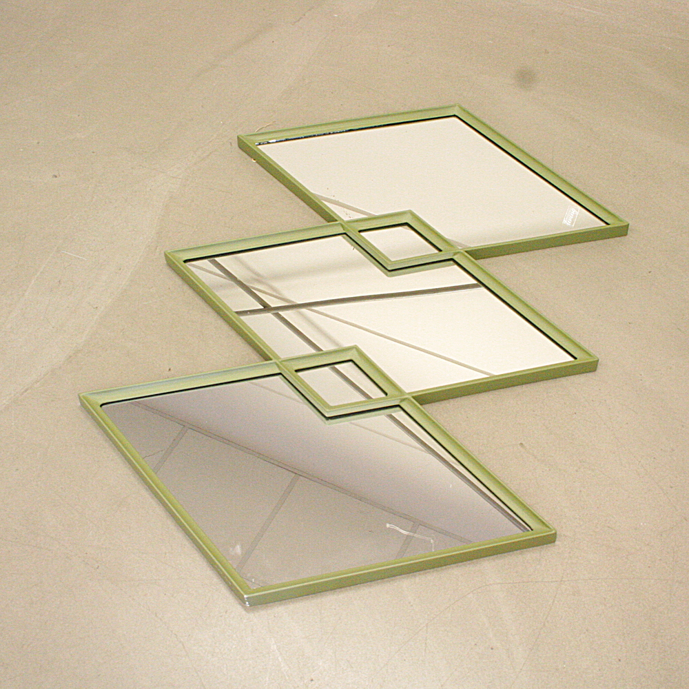 Spiegel B 120 x H 80 x T 3 cm Rauten-Optik
