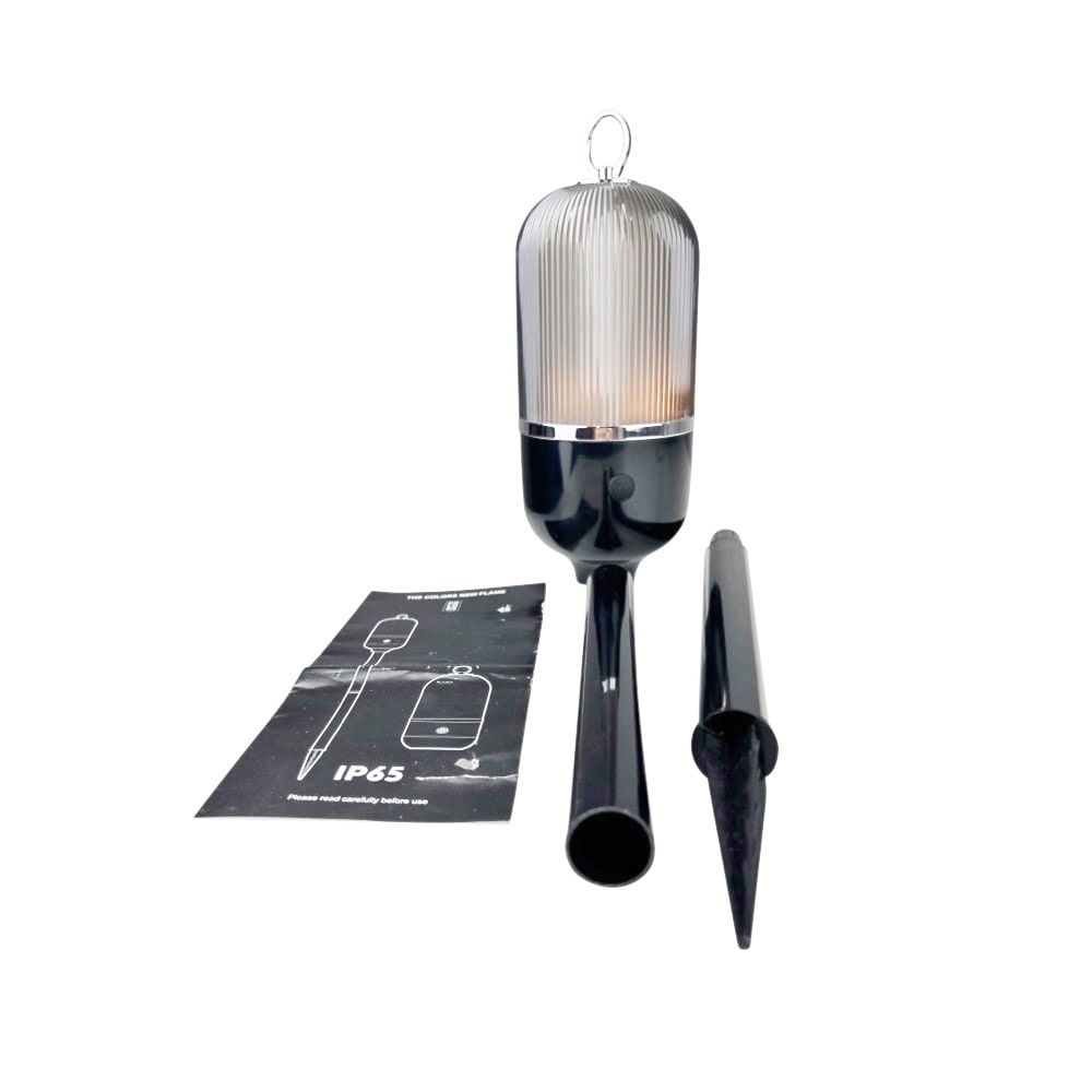 Außenleuchte New Flame Schwarz Aluminium Kunststoff