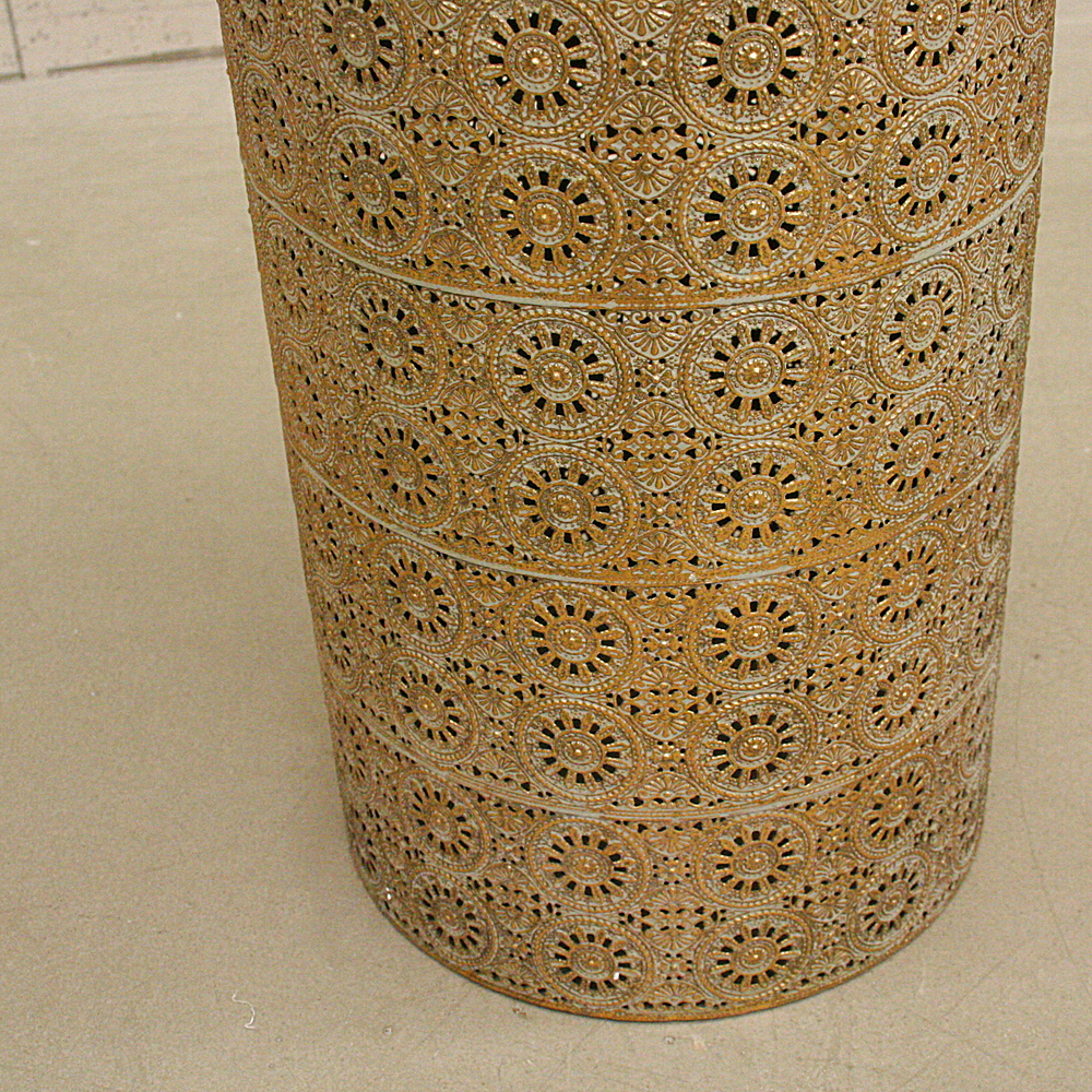 Boden-Windlicht Oriental Groß goldfarben ca. H113 cm Ø25cm Deko