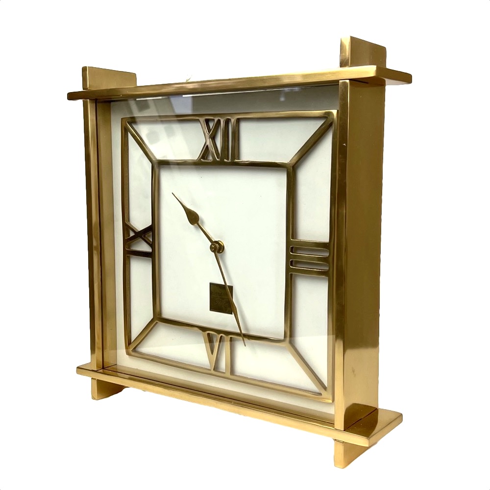 Wanduhr Upper East goldfarben quadratisch