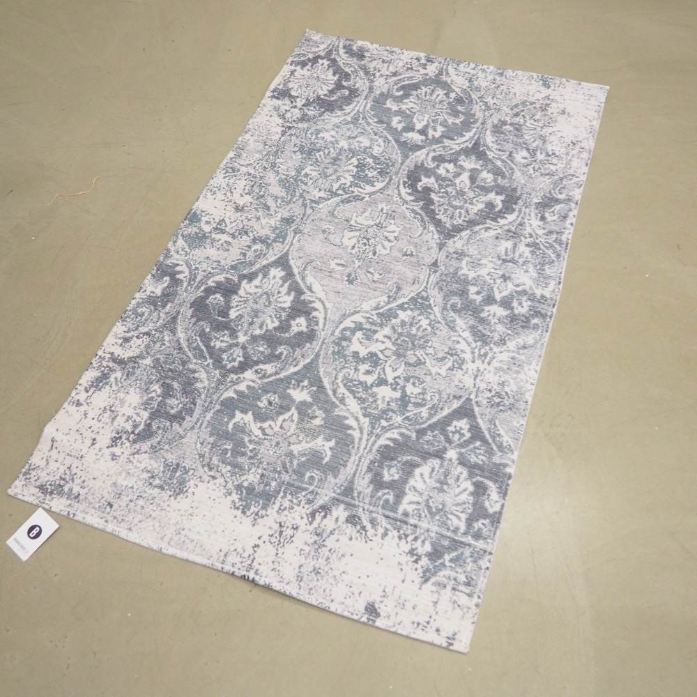 Teppich Ornament ca. 90 x 160 cm weiß grau