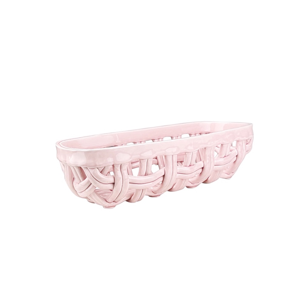 Aufbewahrungskorb Baguette Steingut Rosa