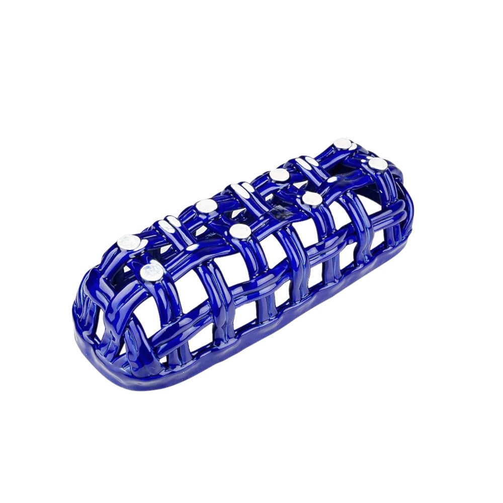 Aufbewahrungskorb Baguette Steingut blau Brotkorb