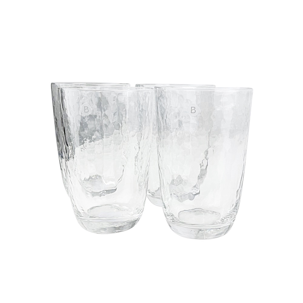 4x Mundgeblasene Wassergläser Hammered