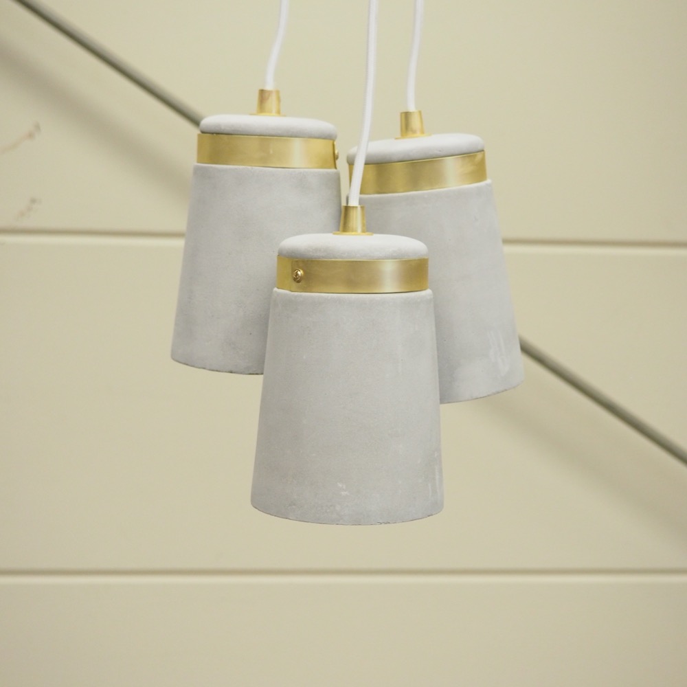 Beton-Pendelleuchte Norell grau gold Scandi-Style Hängelampe Lampe