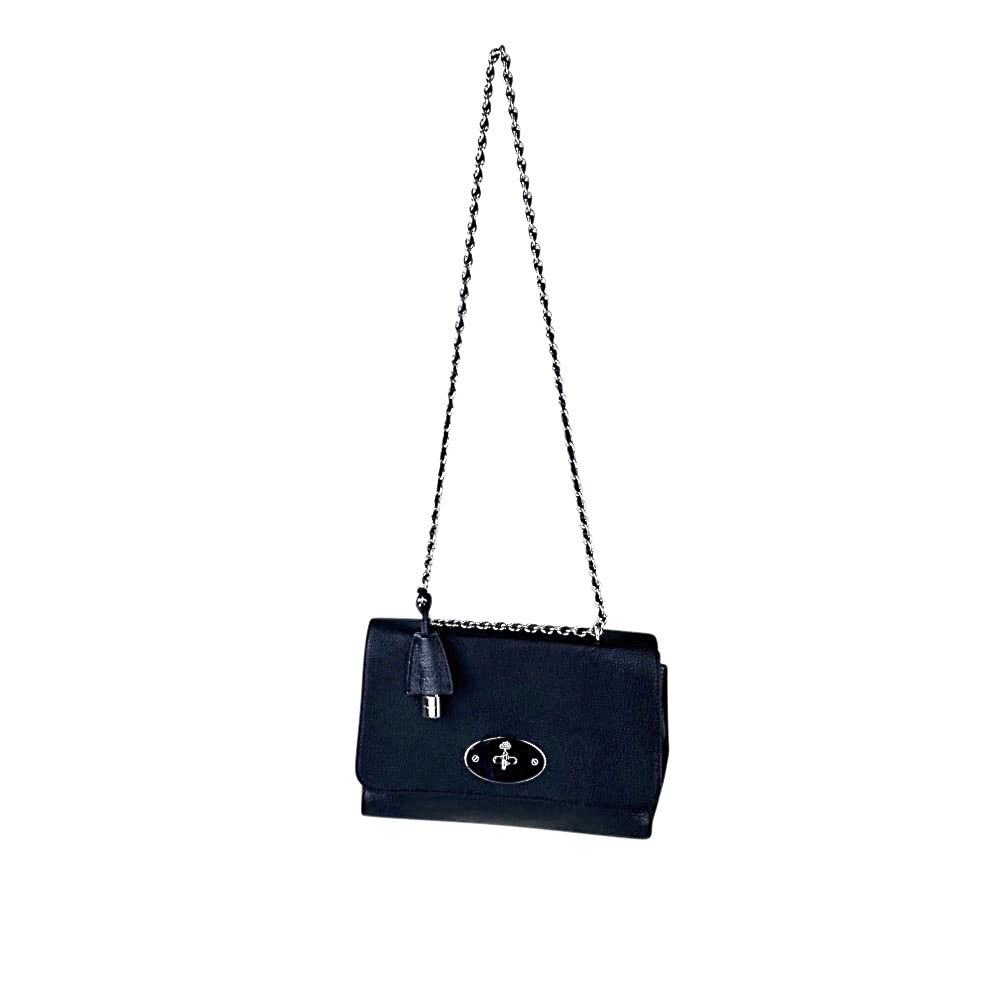 Leder-Umhängetasche Medium Lily Glossy Goat Black