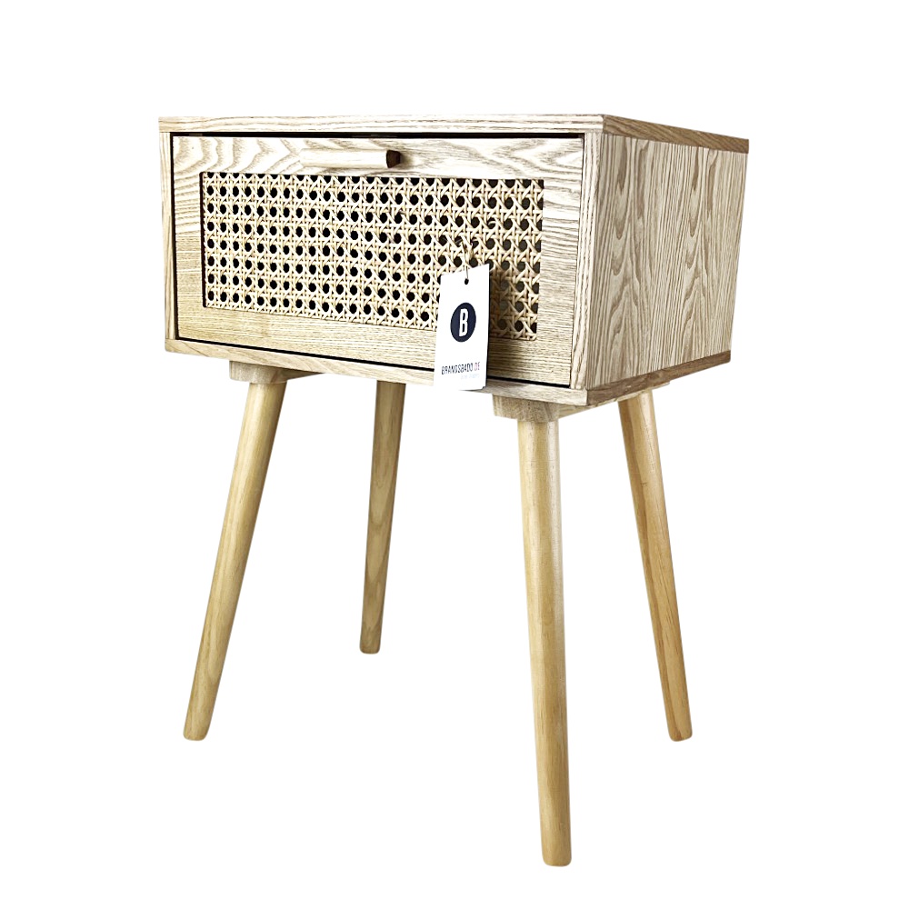 Holz-Nachttisch Romeo Wiener Geflecht Deko Ablage