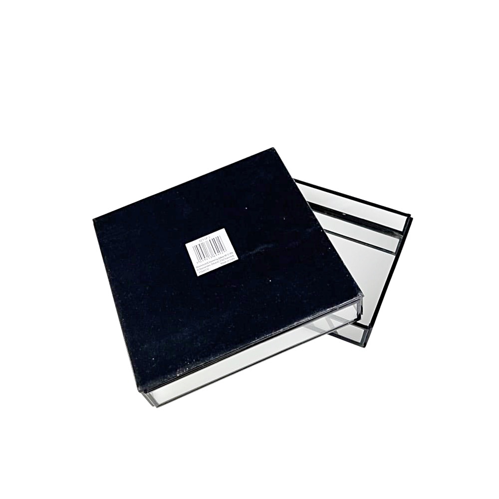 Dekotablett-Set Amari 2-tlg. Schwarz Metall Glas