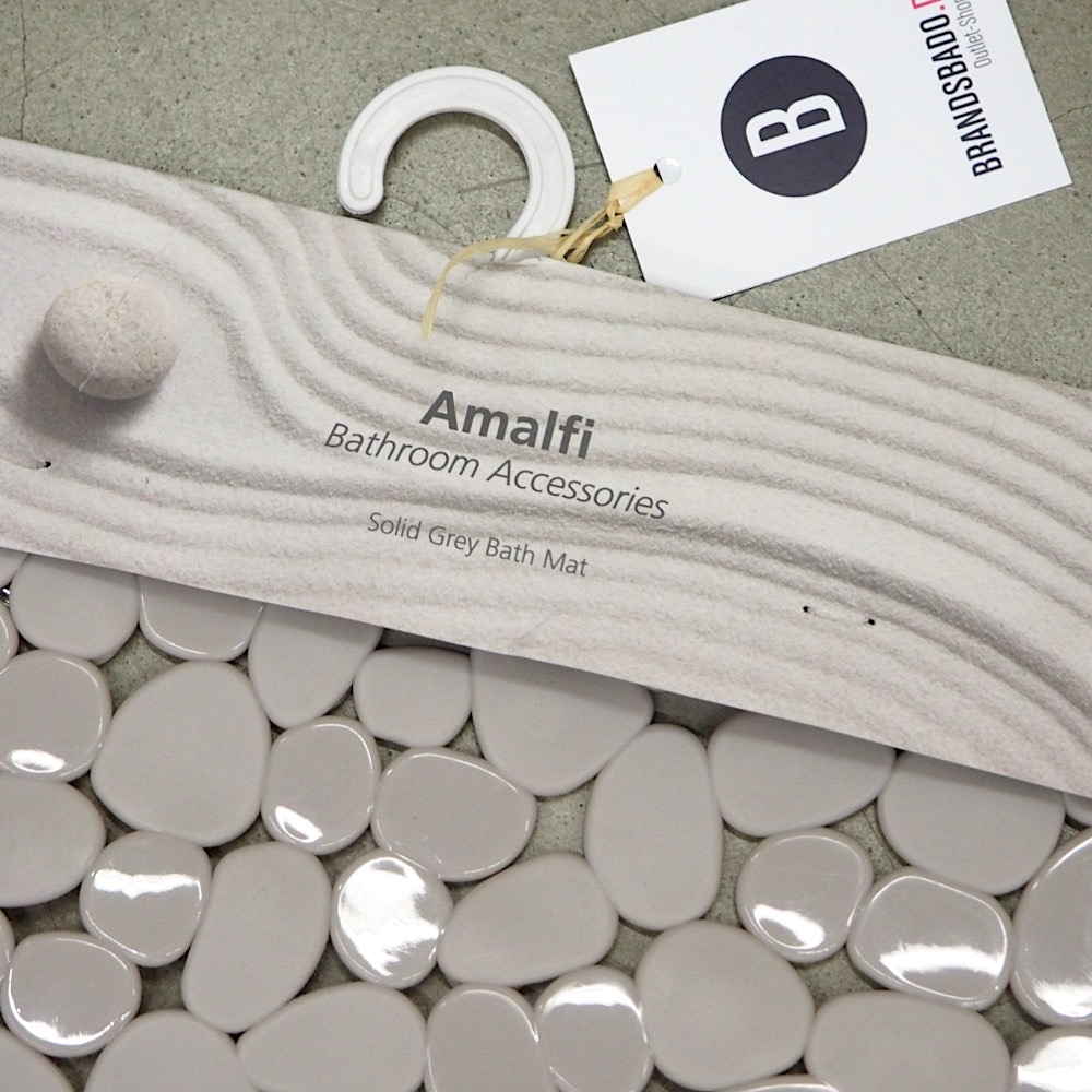 Badematte Pebble ca. L 69 x B 36 cm Grau