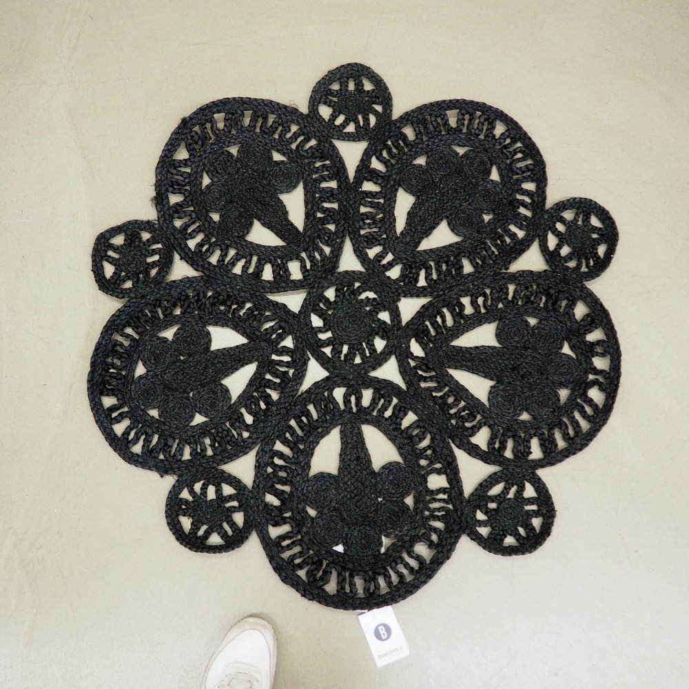 Juteteppich schwarz ø 90 cm