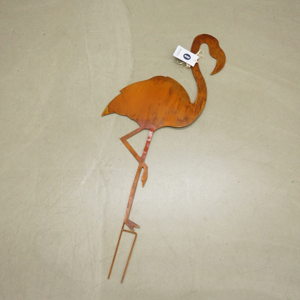 Deko-Outdoor-Stecker Flamingo H90cm Rostoptik