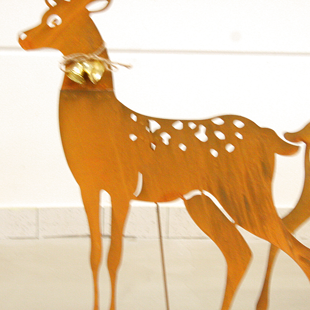 Deko Figuren 2-tlg. XXL Hirsch Paar Rost Look ca. 73 /100 cm hoch