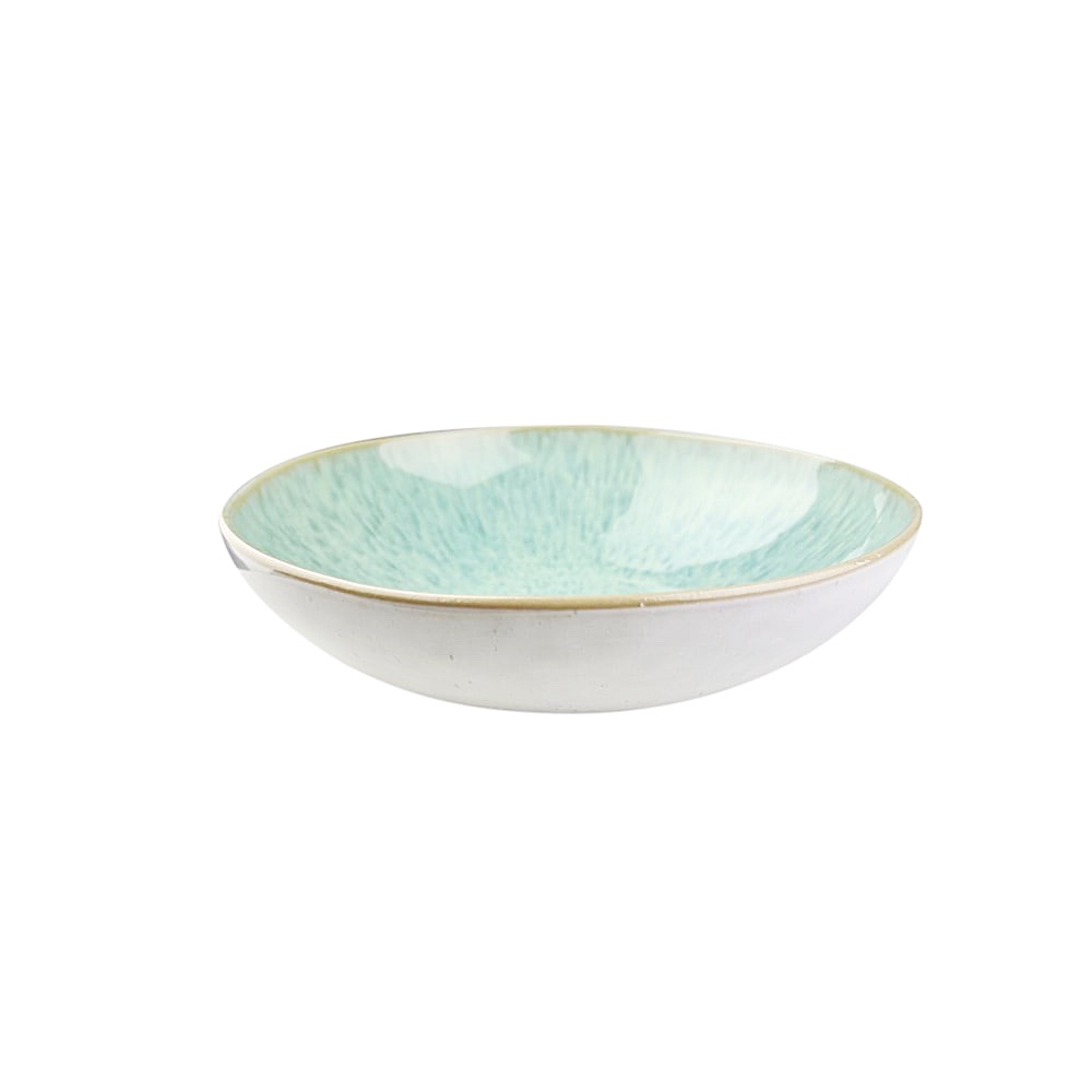 Handbemalte Servierschale Mint Pastateller Areia reaktive Glasur