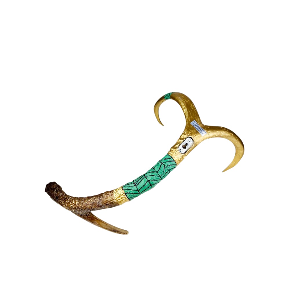 Deko-Geweih Ethno Goldfarben Grün