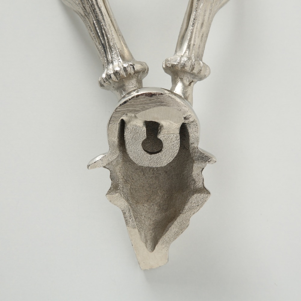1x Set Wandobjekt Dekoobjekt Geweih B 13 cm Aluminium silber