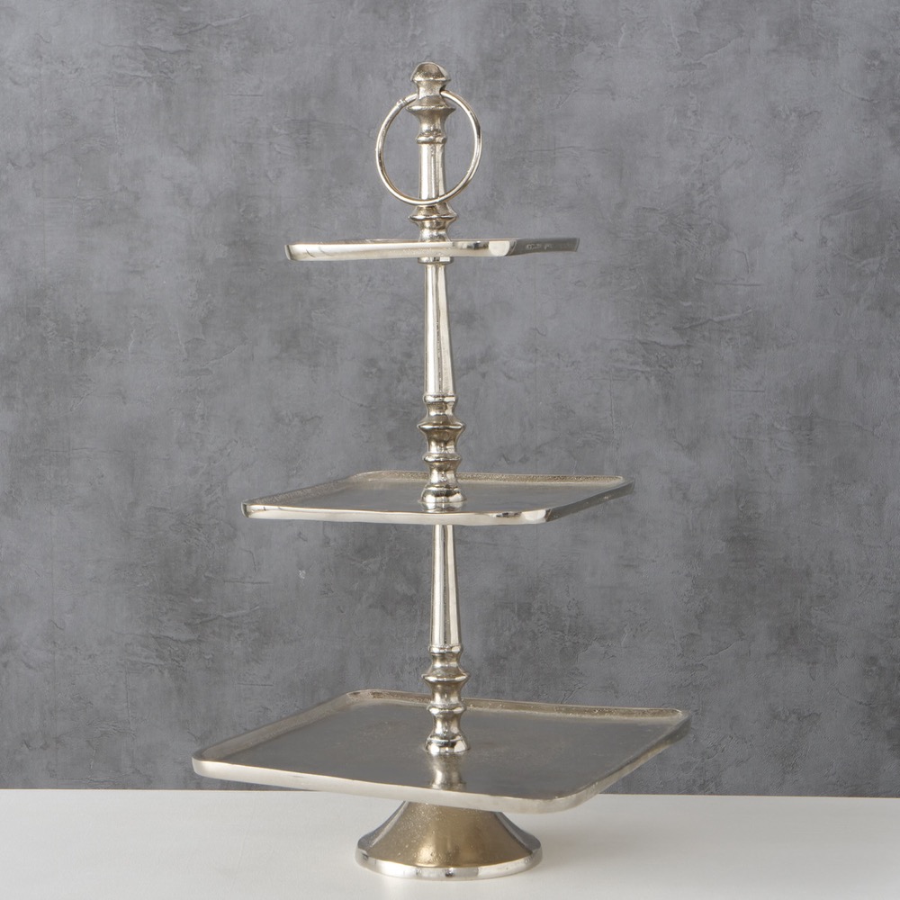 Etagere Dekoetagere Vendi Deko H 50 cm Aluminium silber