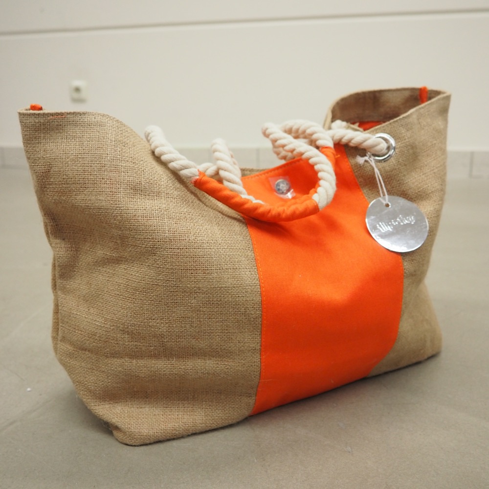 Tragetasche Deck Jute Natur/orange BxH 54,5 x 31cm
