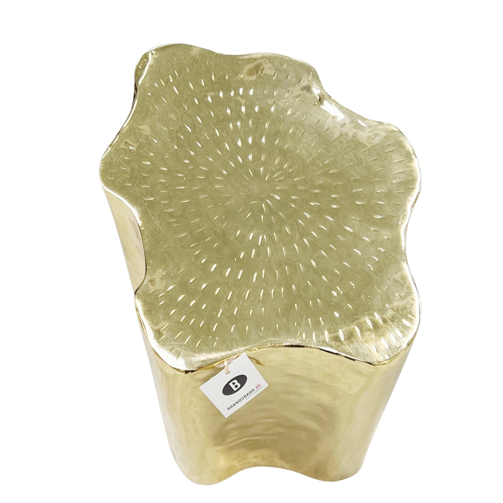 Beistelltisch ca. 45x36x46 cm goldfarben gehämmerter Optik