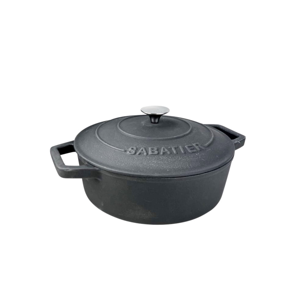 Gusseisen-Bräter Etienne Schwarz 4.5 l Edelstahl 28 cm H 15 cm