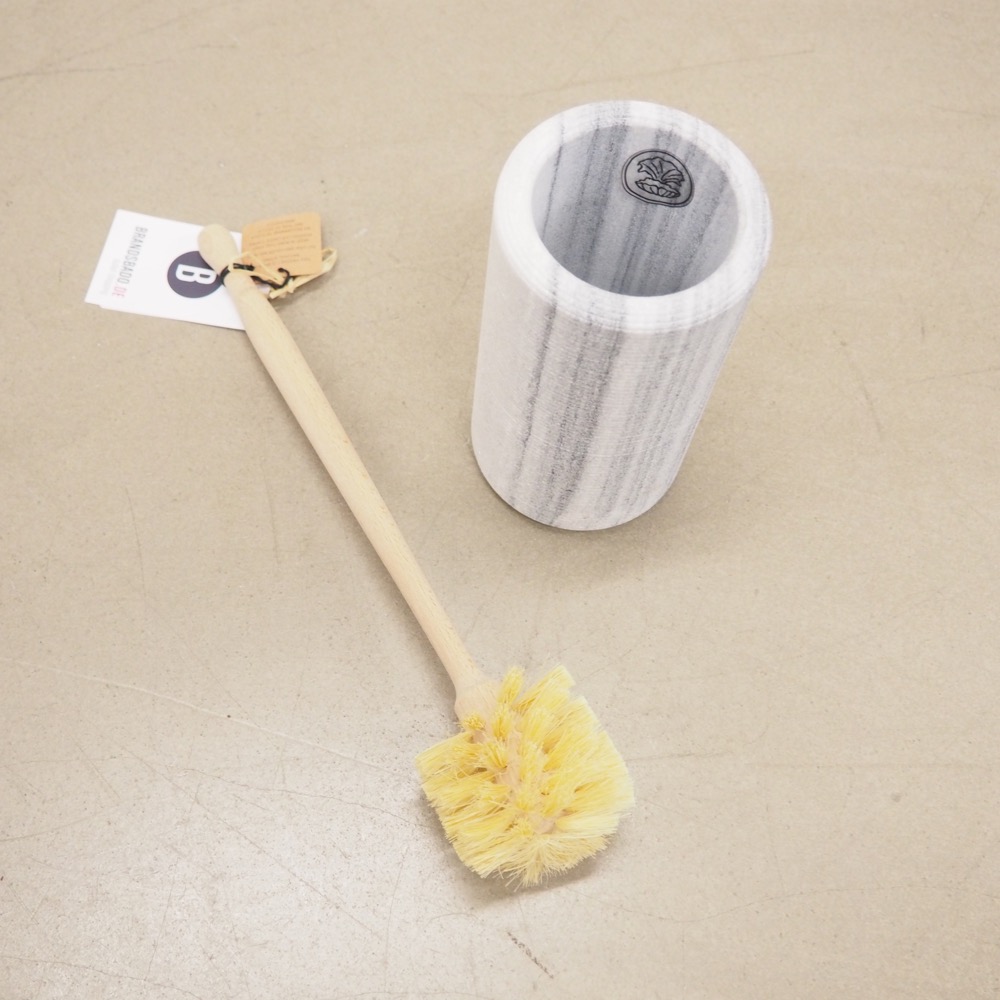 Toilettenbürste/-halter Zona Naturstein grau Ø 9cm H37cm Holzgriff