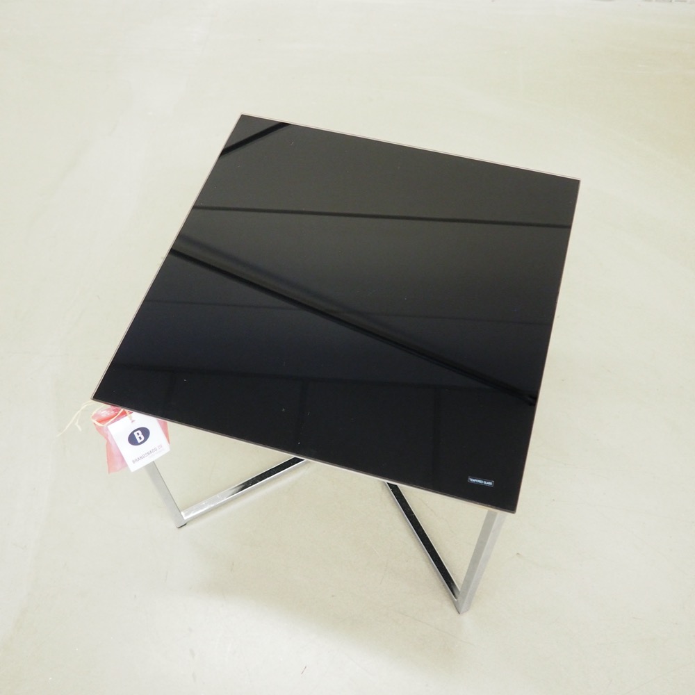 Beistelltisch Matheo Glasplatte schwarz B 50cm H 45cm T 50cm